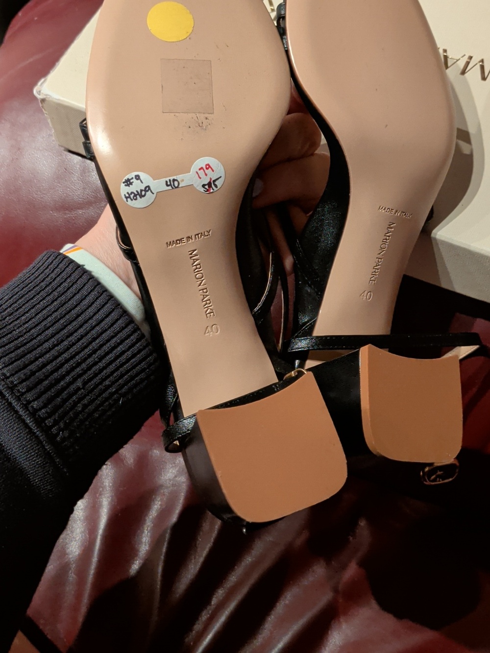 Women's Black Strappy Block Heel Sandals - Sleek Evening Heels - Picture 4 of 8